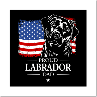 Proud Labrador Dad American Flag patriotic dog Posters and Art